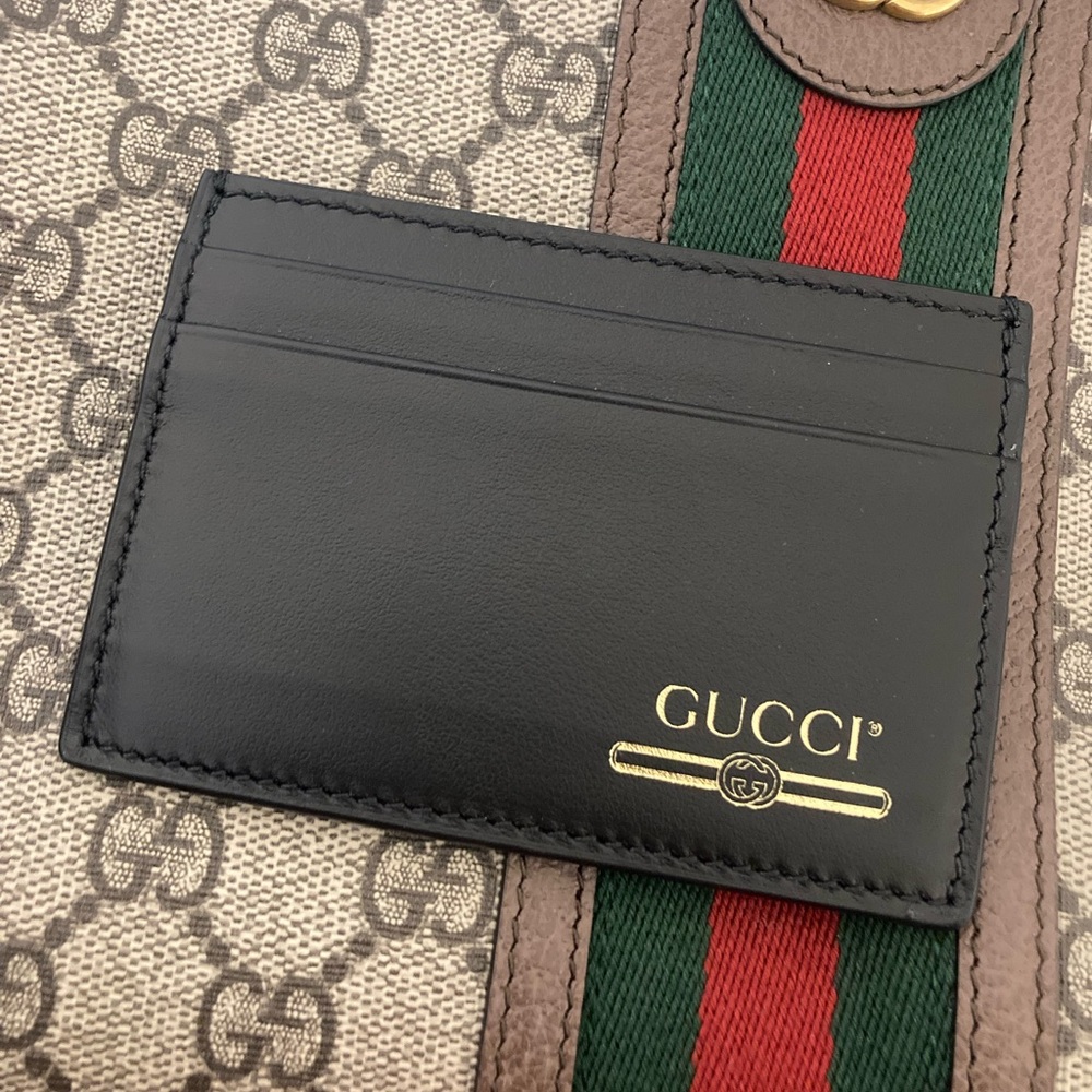 ๐ BNEW Gucci Plutone Calfskin Leather Card Holder - Picture 1 of 5